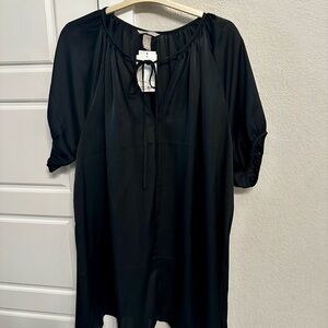 H&M Black 3/4 Sleeve Tie Front dress.